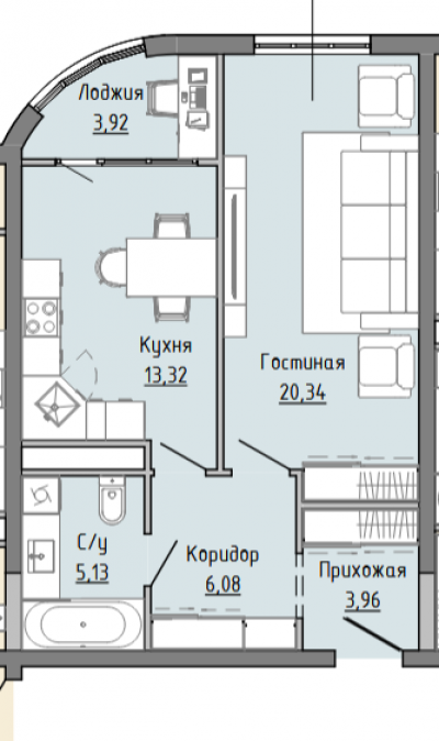 ЖК PLAZA 50,1м2